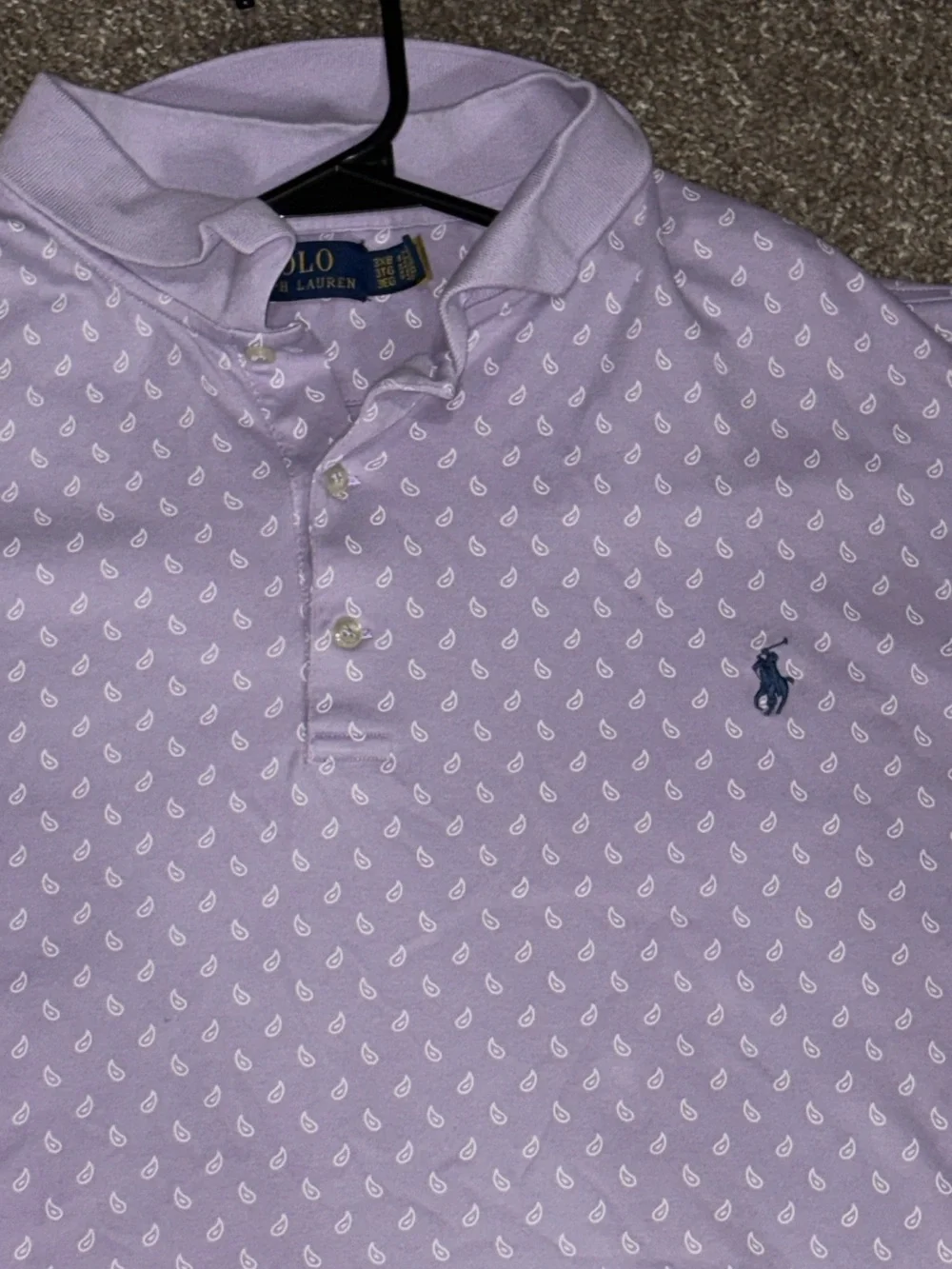 Ralph Lauren Men's Light Lavender Polo with Micro Pattern